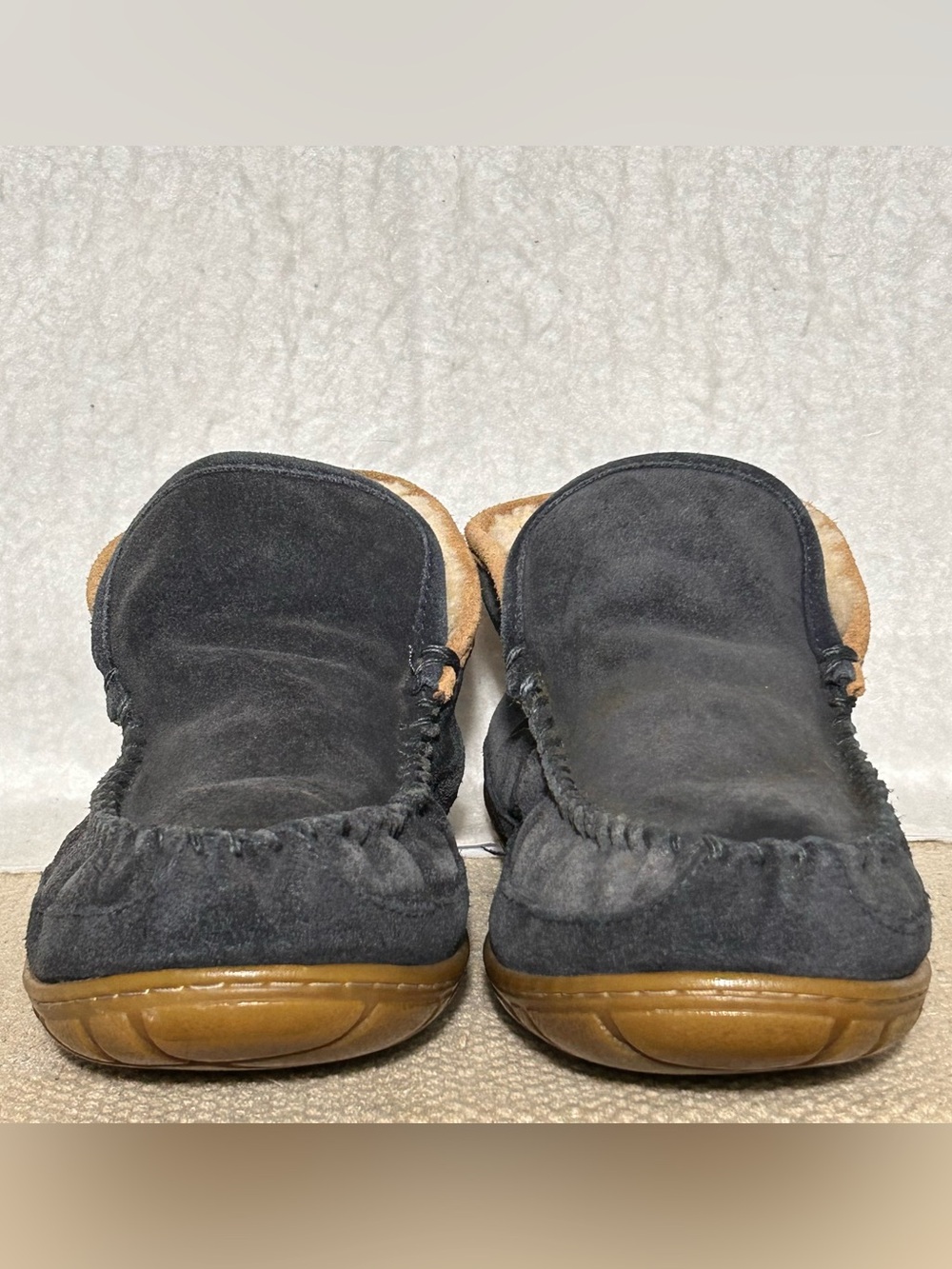 LL Bean Mens Blue Suede Wicked Good Shearling-Lined Moc SlipOn Boots Shoes SZ 10 - Picture 3 of 11